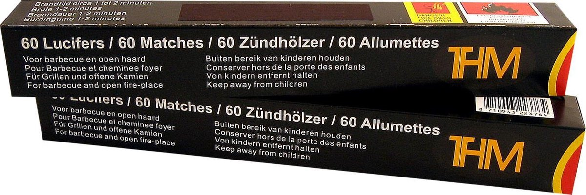 THM BBQ-lucifers 60 stuks 28 cm lang