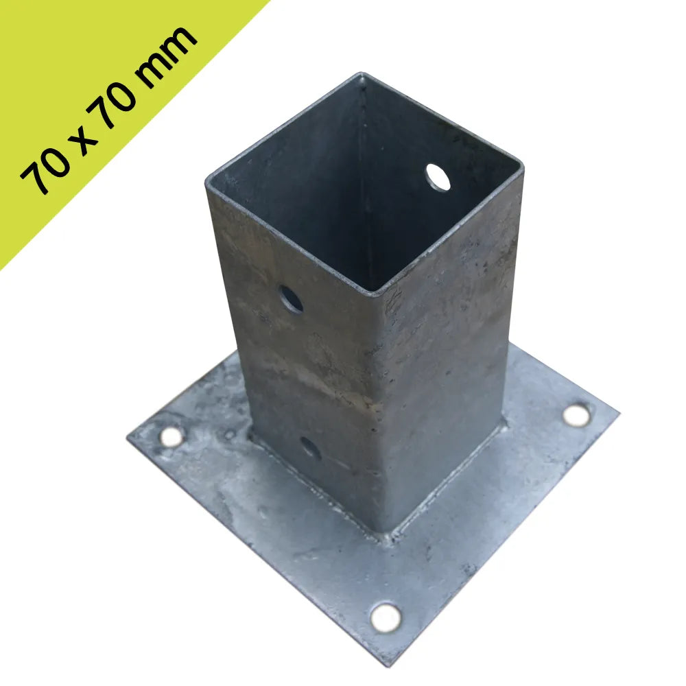 Plaat paalhouder gegalvaniseerd