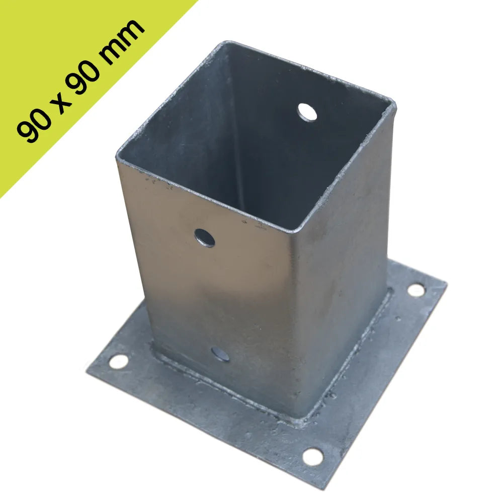 Plaat paalhouder gegalvaniseerd