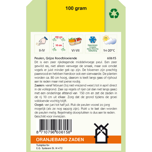 OBZ Peulen Grijze Roodbloeiende, 100g