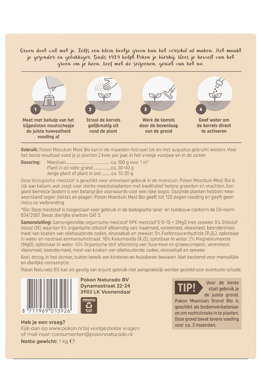 Pokon Bio Moestuin Mest 1 kilo