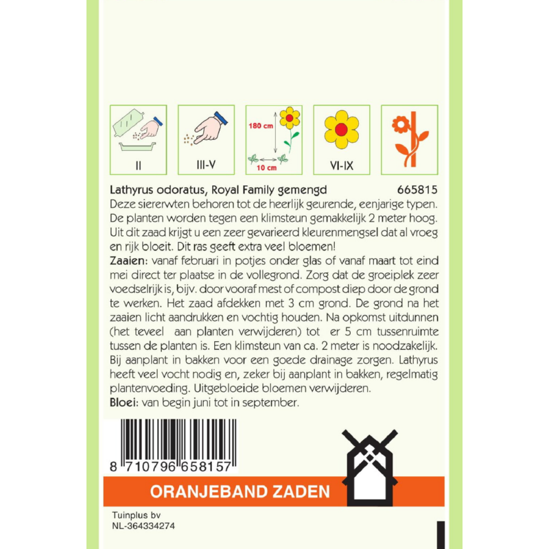 OBZ Lathyrus, Reuk- of siererwt Royal gemengd